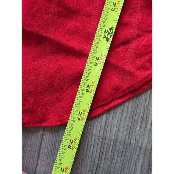 Vintage Marlboro Red Orange Floral Embossed Long Sleeve Button-Up Shirt S - Picture 7 of 8